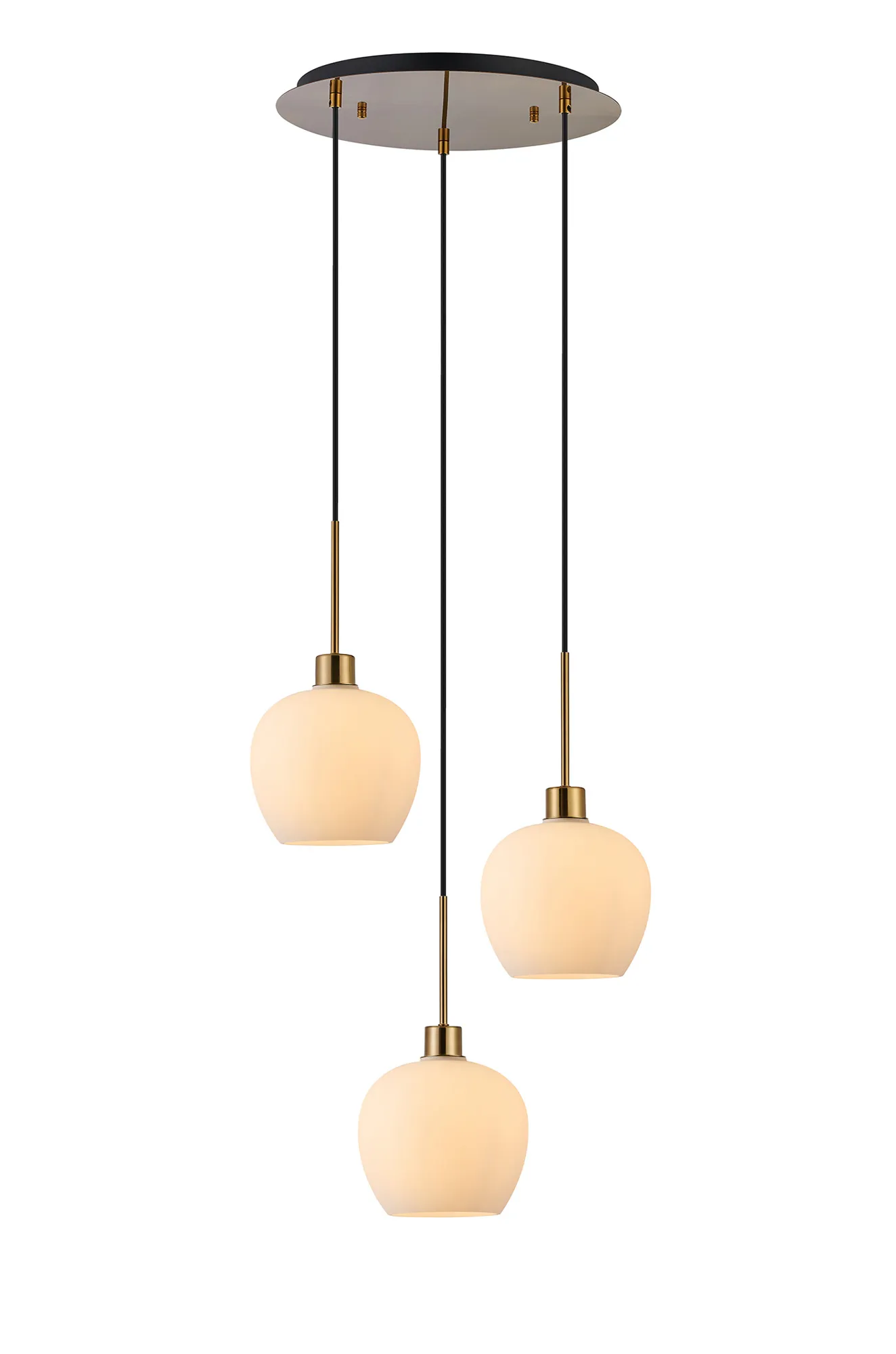 Lori 40cm Round Pendant, 3 Light Adjustable E27, Antique Gold/Opal Wine Shades DK1183  Deco Lori Antique Gold